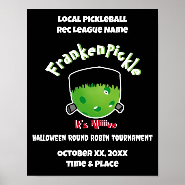 Poster O Dia das Bruxas de Pickleball - FrankenPickle - E (Frente)