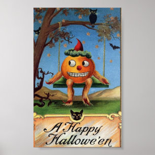 Póster O Dia das Bruxas feliz