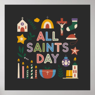 Poster O Dia de Todos os Santos Celebra o Dia Significati