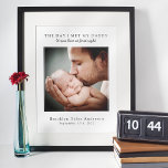 Poster O Dia Em Que Conheci O Meu Dia de os pais De Fotog<br><div class="desc">Adicione uma fotografia do seu bebê no dia em que conheceram o seu pai,  assim como o seu nome e data de nascimento para um pai de presente tesouro para sempre!</div>