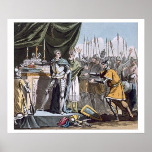 Póster O dia histórico de Bouvines em 1214, gravado pert