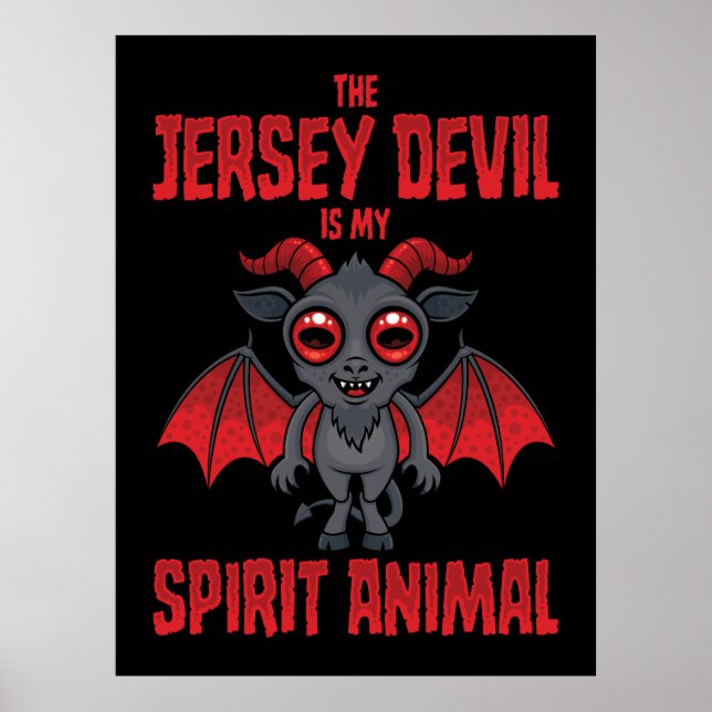 Poster O Diabo de Jersey é Meu Animal Espiritual (Frente)