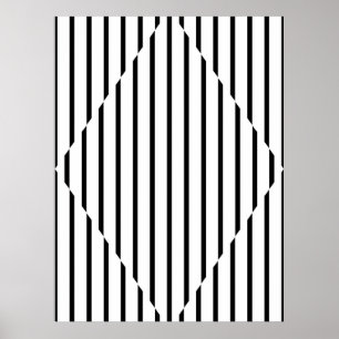 Poster O diamante da ilusão óptica alinha o branco pret