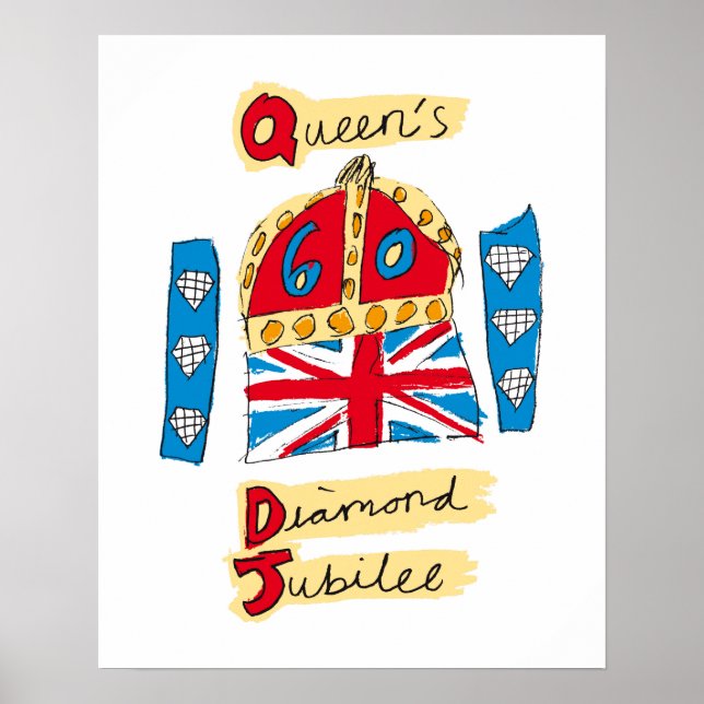 Póster O Diamond Jubilee Emblem da Rainha (Frente)