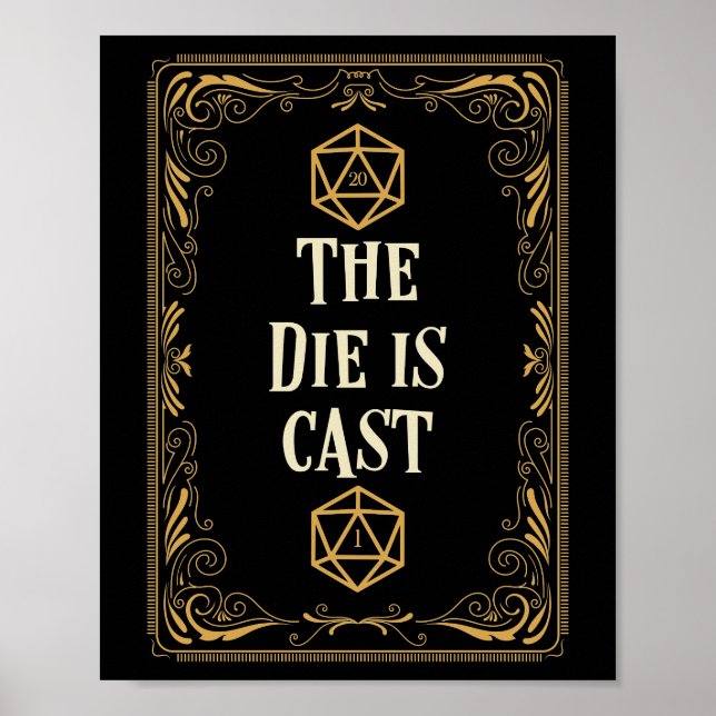 Poster O Die é Cast D20 Dice Tabletop RPG (Frente)