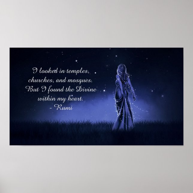 Poster O Divino dentro da minha citação espiritual (Frente)