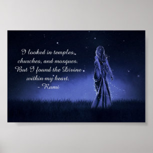 Poster O Divino dentro da minha citação espiritual