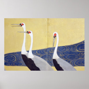 Póster o) do 部分 do (do 群鶴図屏風, 其一 Cr