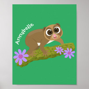 Poster O doce e feliz loris em desenhos animados