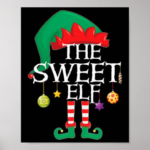 Poster O doce Elf Quadrado da Família de Natal Igualável