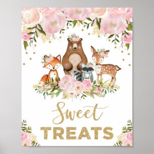 Poster O doce trata a decoração do chá de fraldas da