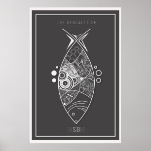 Póster O Doodle bengali dos peixes