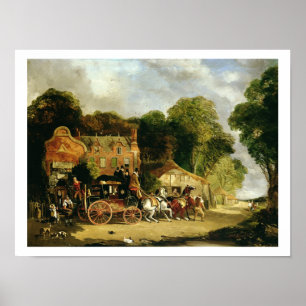 Poster O Dorking e o Royal Mail de Londres que saem do Ma