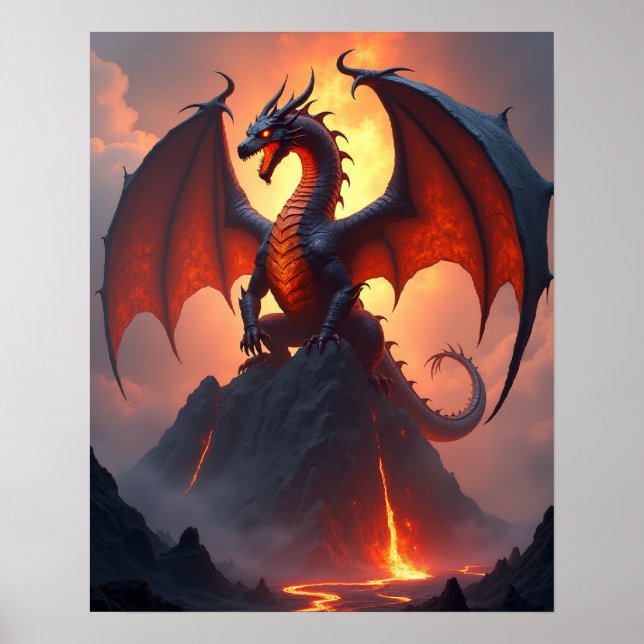 Poster O Dragão da Forja Vulcânica (Frente)