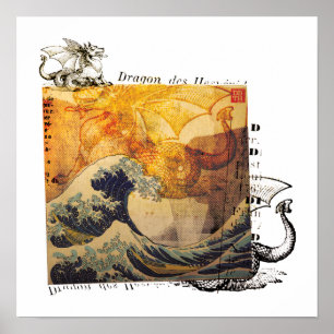 Póster O dragão de Hokusai?