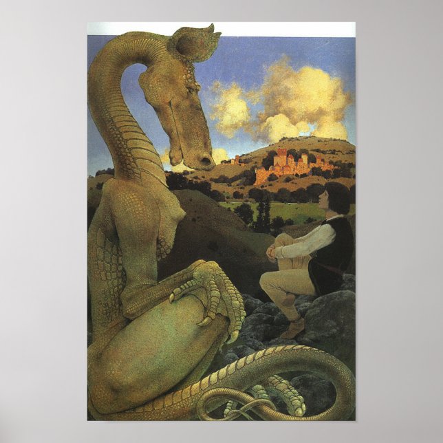 Poster O Dragão Relutante, Maxfield Parrish (Frente)