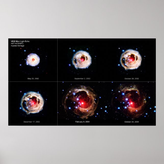 Póster O Echo Leve Expansiva da Estrela Supergigante Verm (Frente)