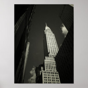 Póster O edifício Chrysler, preto e branco, pequeno