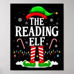 Poster O Elfo da Leitura Natal Amante de Livros Engraçado
