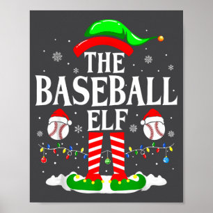 Poster O Elfo de Beisebol Natal Divertido Amantes de Srt 