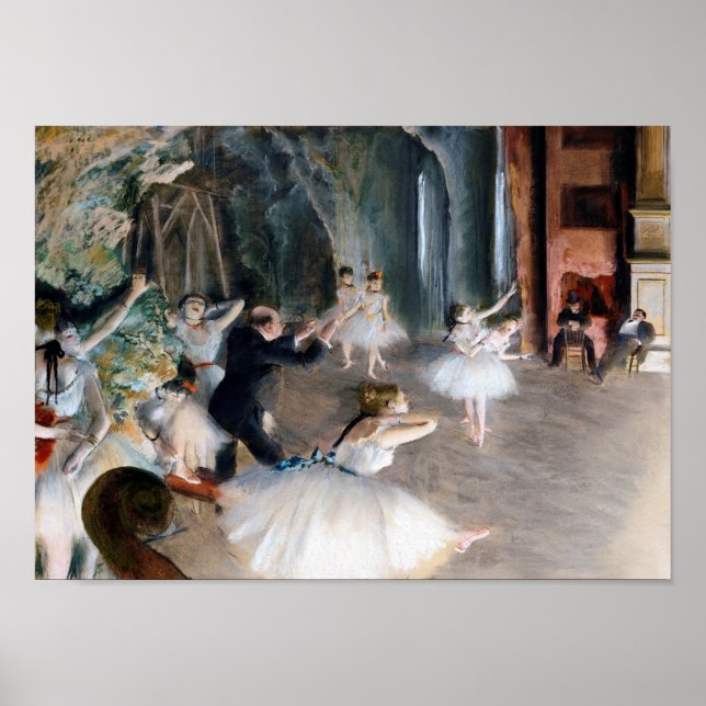 Poster O ensaio no palco, Edgar Degas (Frente)