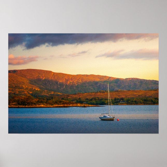 Poster O Entardecer Dourado sobre a Baía de Kenmare (Frente)