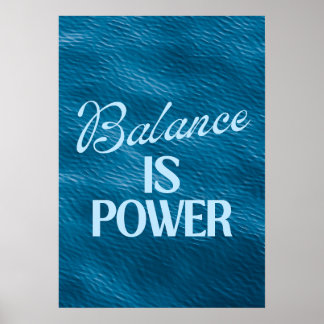 Poster O equilíbrio é Poder. Inspiração