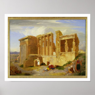 Póster O Erechtheum, Atenas, com figuras no Foregr