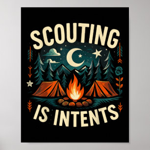 Poster O Esboço De Acampamento É Um Acampamento De Escote