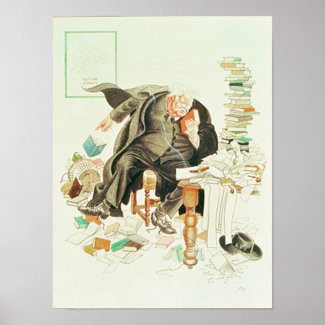 Poster O esboço do desenho do desenho satírico da Sanidad (Frente)