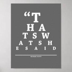 Poster O escritório, carta do exame de olho