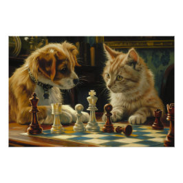 Póster O espaçador dos estudiosos | Gato e Cachorro Jogan