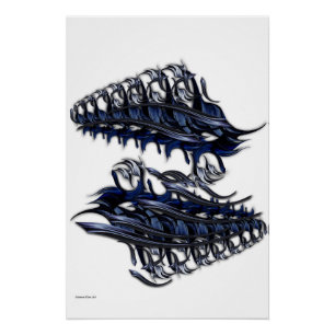 Póster "O Espaço Azul Sublinhado", Poster brilhante