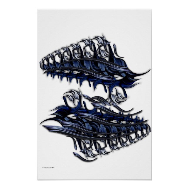 Póster "O Espaço Azul Sublinhado", Poster brilhante (Frente)