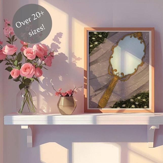 Poster O espelho I - Um espelho do Ouro na grama (Criador carregado)