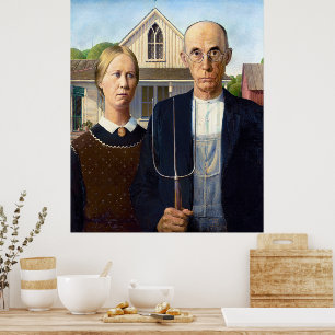 Poster O Espírito Agrícola, Grant Wood American Gothic