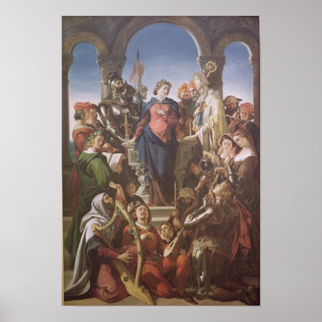 Póster O Espírito de Chivalry, c.1845 (Frente)