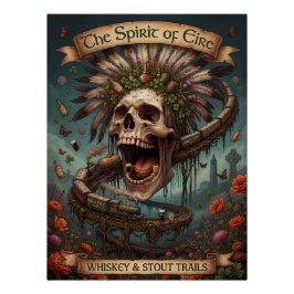 Póster O Espírito de Éire - Whiskey Irlandês e Crânio Sto