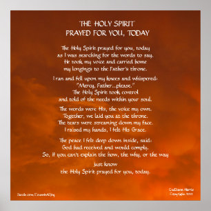 Póster O Espírito Santo Prayed para você, hoje