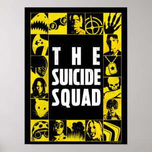 Poster O Esquadrão Suicida   Blocos de Ícones Amarelo e