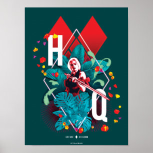 Poster O Esquadrão Suicida Harley Quinn Floral Diamond