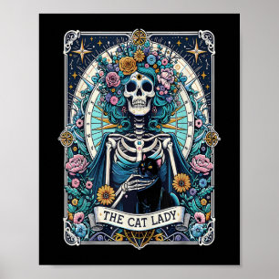 Poster O Esqueleto Da Senhora Tarot Cat Cat Mamãe Cat Lov