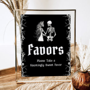 Poster O Esqueleto Gótico Negra Favorece Sinal