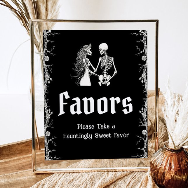 Poster O Esqueleto Gótico Negra Favorece Sinal (Criador carregado)