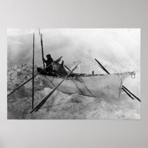 Póster O esquimó no barco feito com peles chamou um Omia