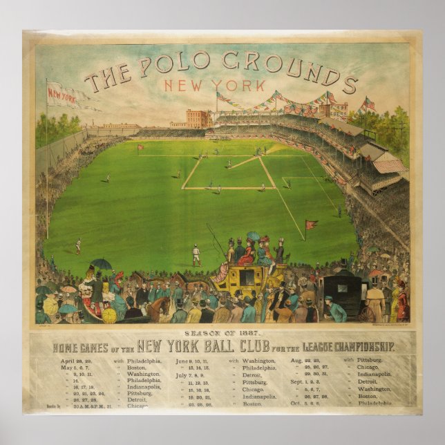 Póster O Estádio de Baseball em Polo, em 1887 (Frente)