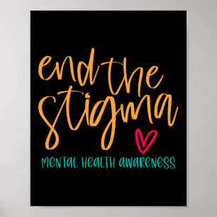 Poster O Estigma Apoia Problemas de Saúde Mental Ptsd Hea