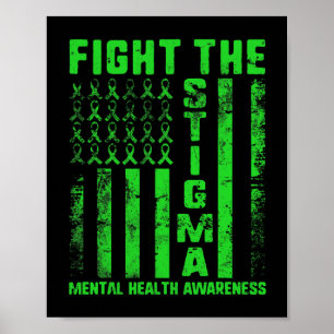 Poster O Estigma Conscientização da Saúde Mental Depressã