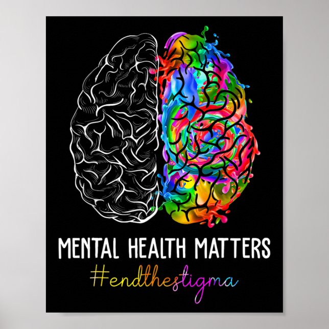 Poster O Estigma Problemas de Saúde Mental Sensibilização (Frente)