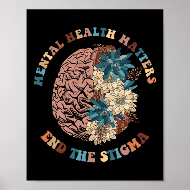 Poster O Estigma Problemas de Saúde Mental Sensibilização (Frente)